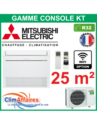 Mitsubishi Climatisation Monosplit Inverter CONSOLE DESIGN - R32 - MFZ-KT25VG + SUZ-M25VA (2.5 kW)