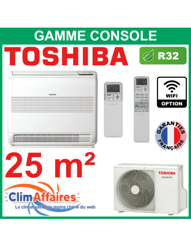 Toshiba Climatisation Console Double Flux - J2FVG - R32 - RAS-B10J2FVG-E + RAS-10J2AVSG-E (2.5 kW)