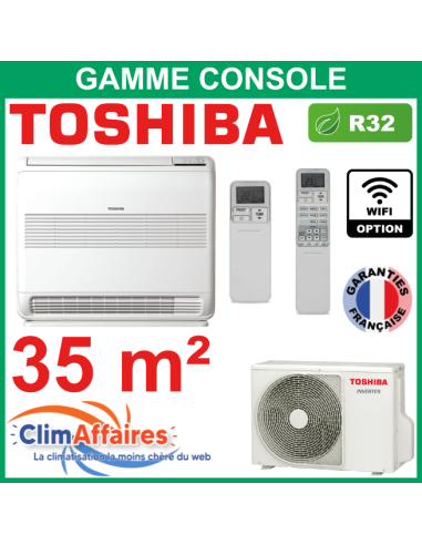 Toshiba Climatisation Console Double Flux - J2FVG - R32 - RAS-B13J2FVG-E + RAS-13J2AVSG-E (3.5 kW)