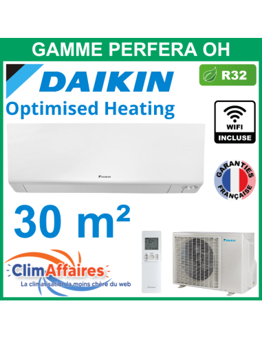 Daikin Climatisation - PERFERA OPTIMISED HEATING BLUEVOLUTION - R32 - FTXTM30S + RXTM30A + WIFI (3.0 kW)