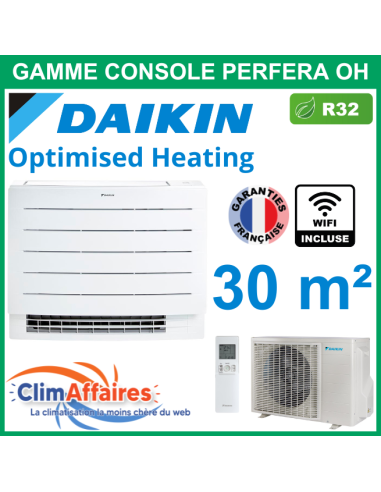 Daikin Climatisation Réversible - PERFERA CONSOLE Optimised Heating BLUEVOLUTION - R32 - FVXTM30A + RXTM30A + WIFI (3.0 kW)