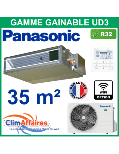 Panasonic Climatisation Inverter - GAINABLE BASSE PRESSION UD3 - R32 - CS-Z35UD3EAW + CU-Z35UBEA (3.5 kW)