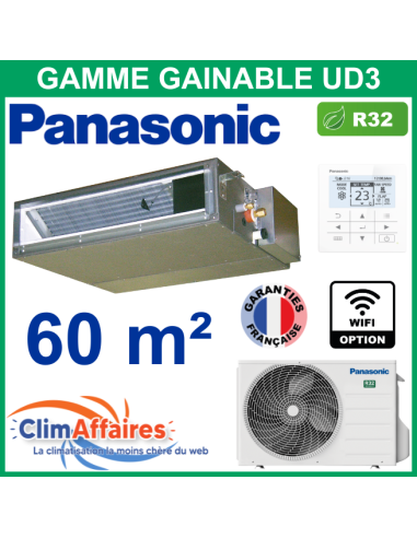 Panasonic Climatisation Inverter - GAINABLE BASSE PRESSION UD3 - R32 - CS-Z60UD3EAW + CU-Z60UBEA (6.0 kW)