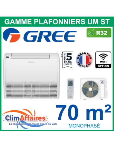 GREE Climatiseur Monosplit Plafonnier - UM ST 24 - 3NGR0626 + 3NGR0572 (7.1 kW)