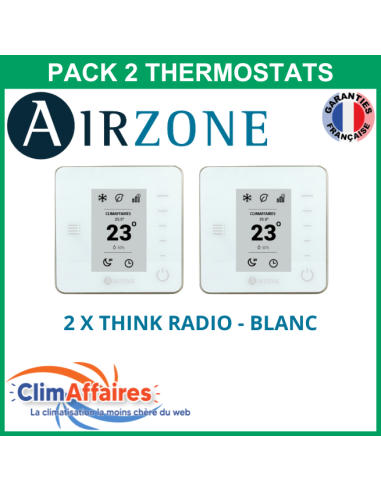 Airzone - Pack 2 Thermostats - 2 x Think Radio - Blanc (PTTTR2B)