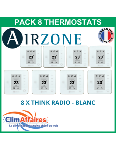 Airzone - Pack 8 Thermostats - 8 x Think Radio - Blanc (PTTTR8B)