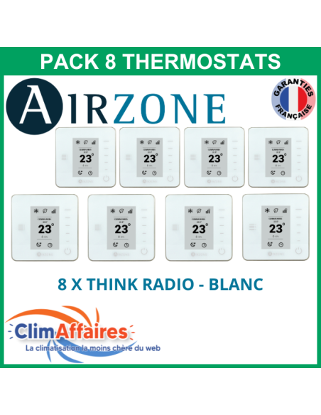 Airzone - Pack 8 Thermostats - 8 x Think Radio - Blanc (PTTTR8B)