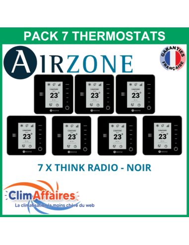 Airzone - Pack 7 Thermostats - 7 x Think Radio - Noir (PTTTR7N)