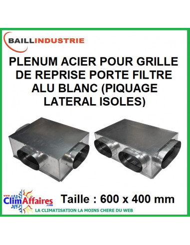 BAILLINDUSTRIE - Grille de reprise porte-filtre alu blanc 400 x