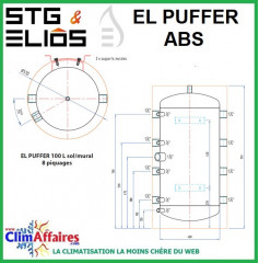 Ballon Tampon PUFFER ABS 200 litres 8 piquages