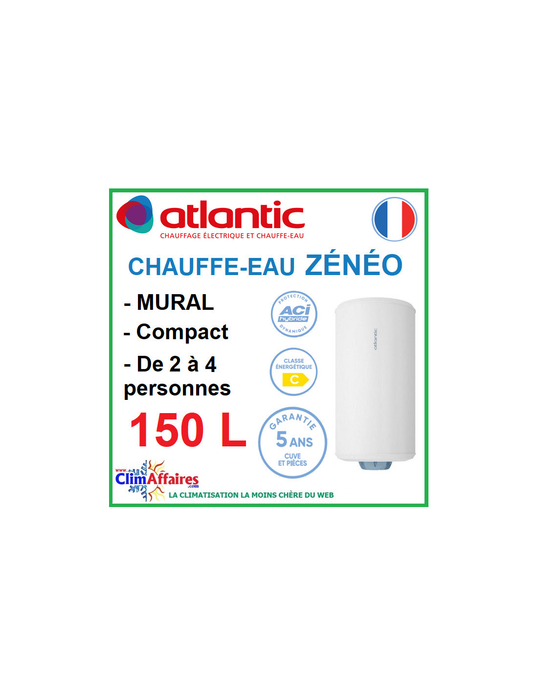 Chauffe Eau Lectrique Atlantic Z N O Vertical Mural Compact L