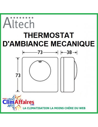 Thermostat mécanique, blanc, 2 fils