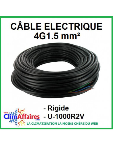 Câble électrique rigide U-1000R2V - 4G1.5