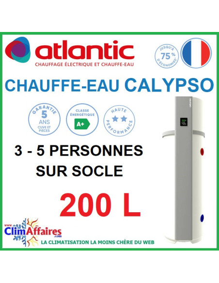 Chauffe-eau thermodynamique 200L connecté sur socle ÉGÉO - Atlantic