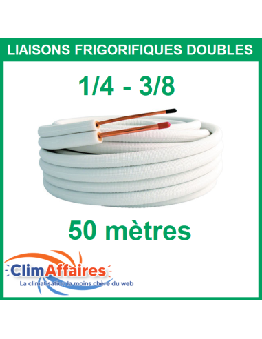 Liaisons Frigorifiques Cuivre Isolées Double M1 1/4 - 3/8 - 50 mètres