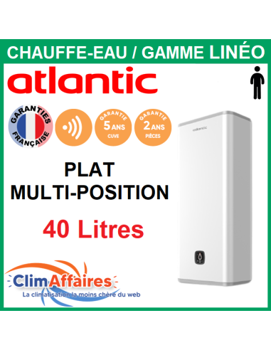 Chauffe-Eau Électrique Plat Atlantic - LINÉO CONNECTÉ - 40 L - 157205