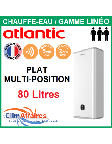 Chauffe-Eau Électrique Plat Atlantic - LINÉO CONNECTÉ - 80 L - 157209