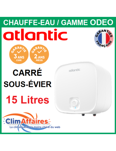 Chauffe-Eau Électrique Atlantic - ODÉO - Carré Sous Évier - 15 L